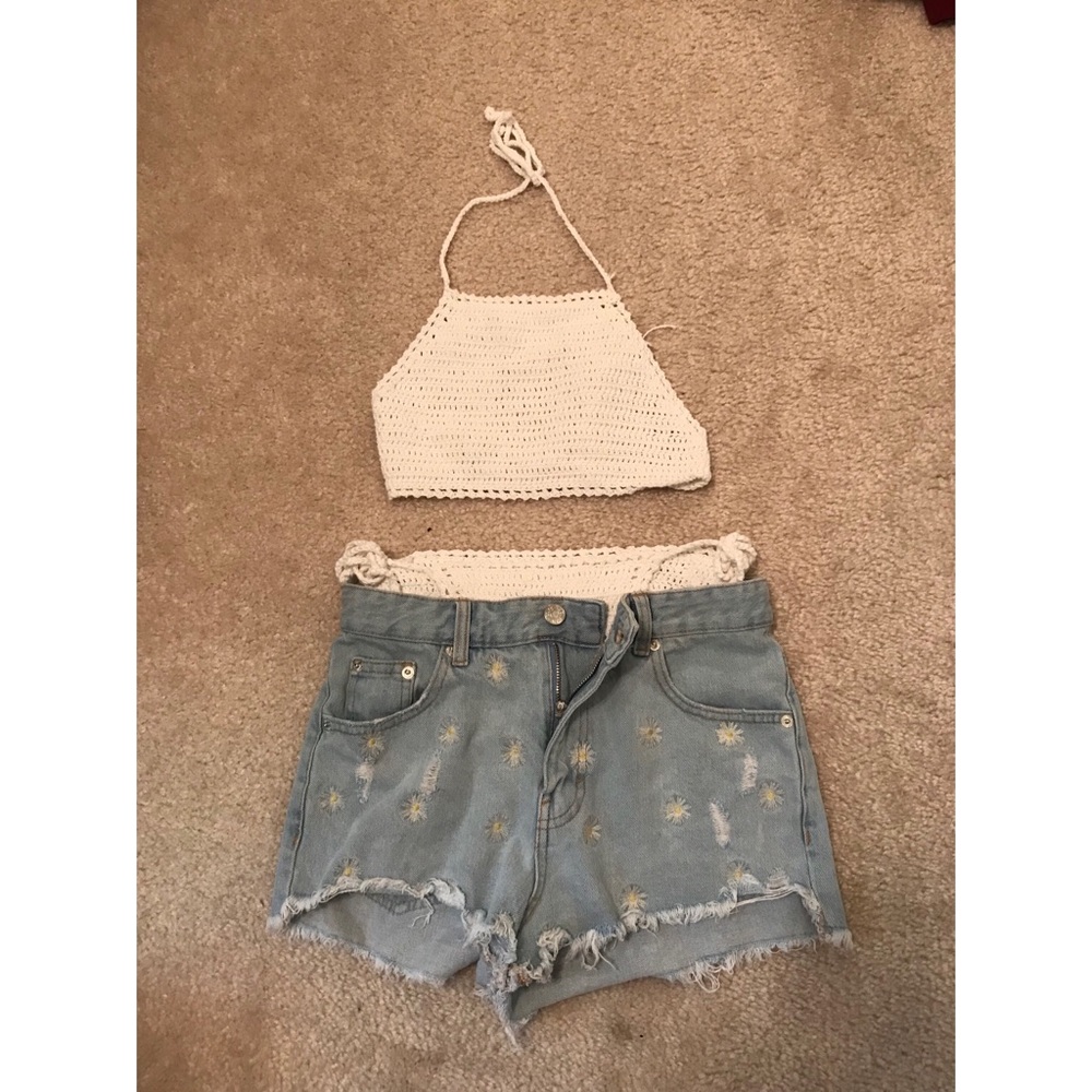 Crochet Triangle Tie Side Bikini Swimsuit - Picture 6 of 6